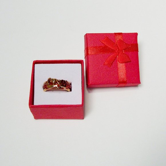 Valentine's Day Ring 18K Gold Plated I LOVE YOU Ring Nickle Free Size 8 - Picture 5 of 7